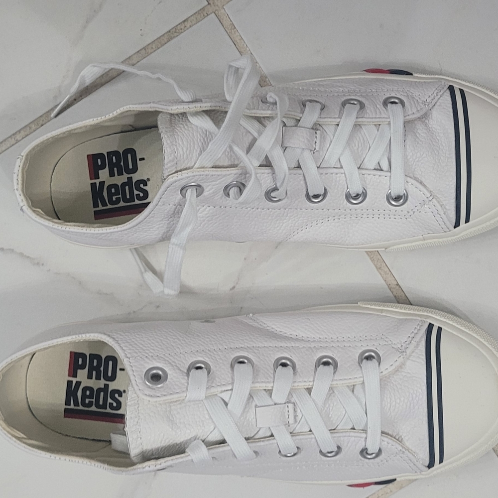 New Classic White Men's Leather Pro Ked Sneakers